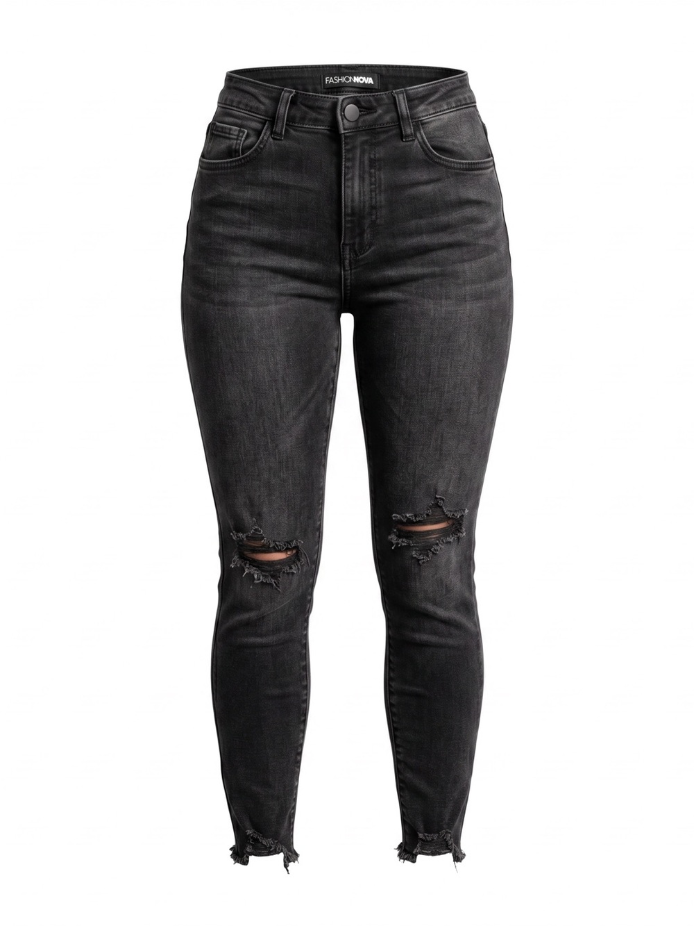 ▪️ Fashion Nova • Black Skinny Distressed Jeans • women’s 7